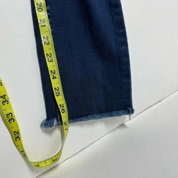 J. Crew Patriotic Wash Cropped Raw Hem Skinny Jeans Size 28 / 30 - Picture 6 of 9